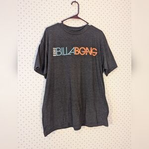🩶 🧡 💙 Vintage Billabong Charcoal Tee Vibrant Logo Y2K